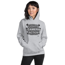 Load image into Gallery viewer, lights camera actions womens Unisex Hoodie