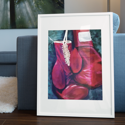 red boxing gloves Poster