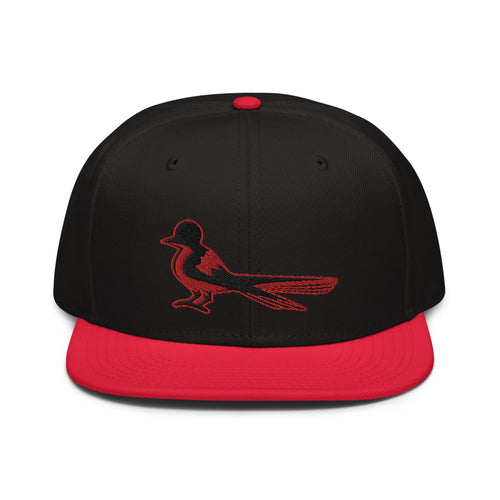 black bird red outline Snapback Hat